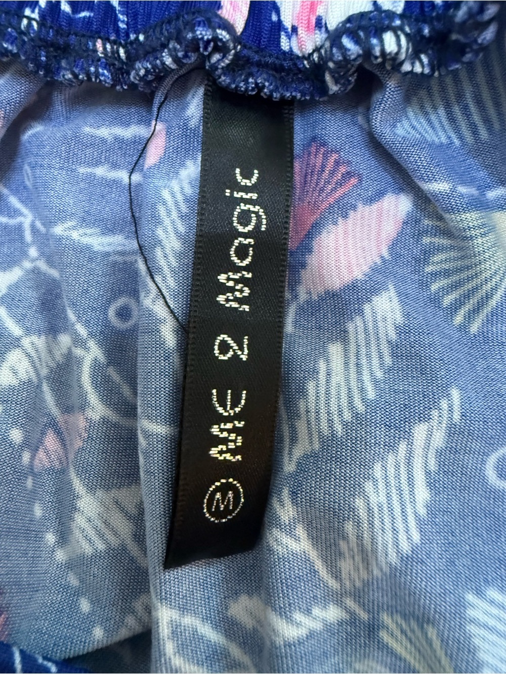 Me 2 Magic Blue Floral Geometric High-Low Ruffle Maxi Skirt - Picture 4 of 5